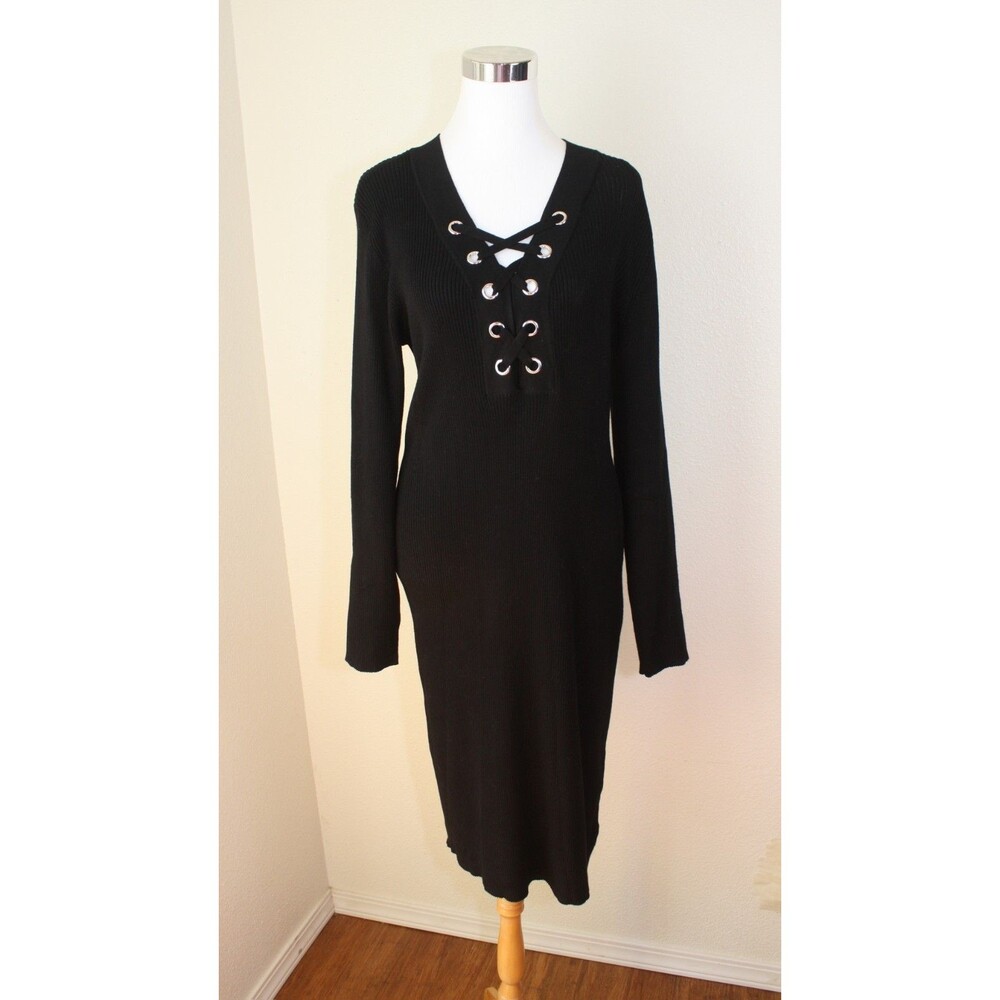 Goth Dark Fairy Preppy NWOT NO BOUNDARIES Junior Dress XXL (19) Black Lacing *